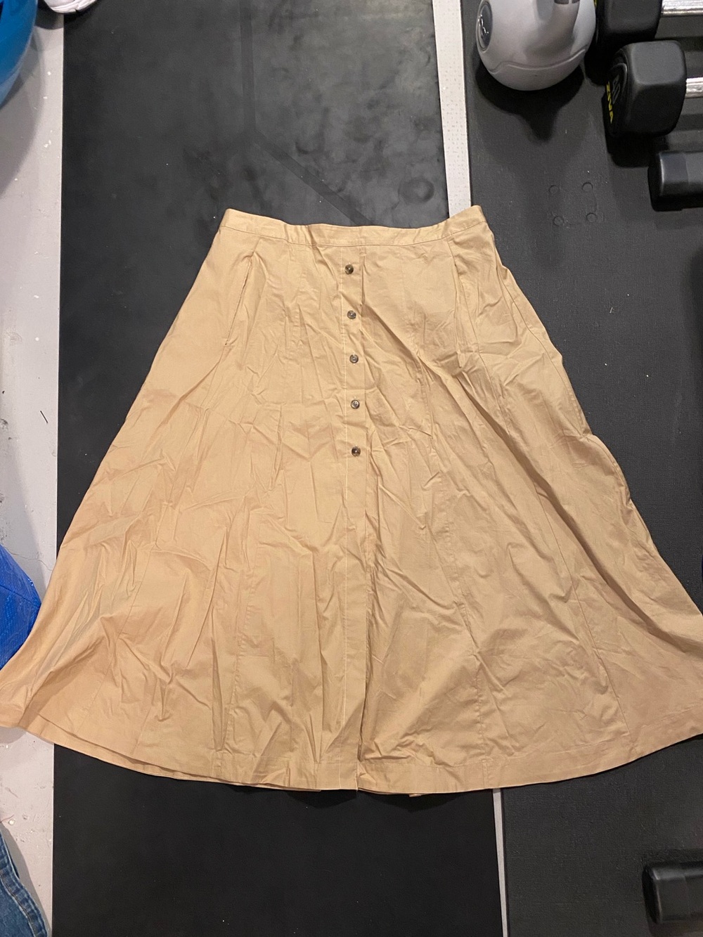 Banana Republic Beige Button-Front A-Line Skirt